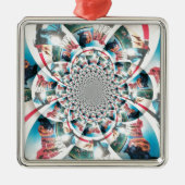 Keniaanse Tapestry Kaleidoscope Art Print Metalen Ornament (Voorkant)