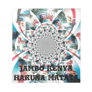 Keniaanse Tapestry Kaleidoscope Art Print Notitieblok