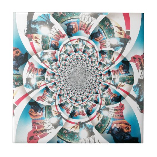 Keniaanse Tapestry Kaleidoscope Art Print Tegeltje (Voorkant)