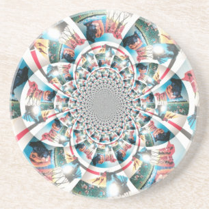 Keniaanse Tapestry Kaleidoscope Art Print Zandsteen Onderzetter