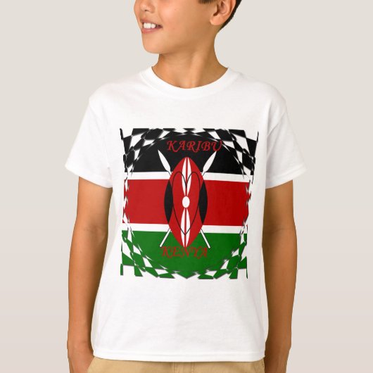 Keniaanse Vlag Eenheid: Tuko Pamoja Design T-shirt (Voorkant)