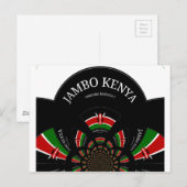 Keniaanse vlag Geïnspireerd door Jambo Welcome Des Briefkaart (Voorkant / Achterkant)