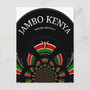 Keniaanse vlag Geïnspireerd door Jambo Welcome Des Briefkaart
