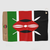 Keniaanse vlag & Kenia monogrammen/Afrikaanse golf Golfhanddoek (Horizontaal)