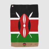 Keniaanse vlag & Kenia monogrammen/Afrikaanse golf Golfhanddoek (Voorkant)