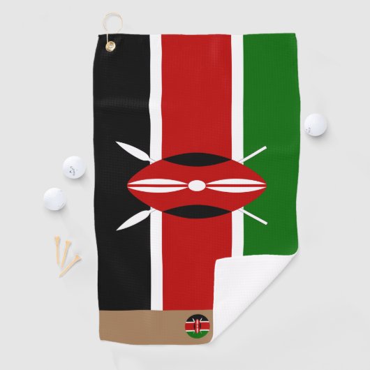 Keniaanse vlag & Kenia monogrammen / golfhanddoek (Insitu)