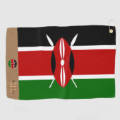 Keniaanse vlag & Kenia monogrammen / golfhanddoek (Horizontaal)