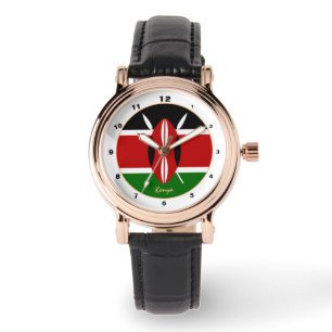 Keniaanse vlag & Kenia trendy mode / design horlog Horloge