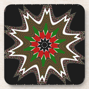 Keniaanse vlag kleuren kunstdruk / grafisch bier onderzetter