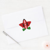 Keniaanse vlag: met miniatuur vlag Lijst Border Ar Ster Sticker (Envelop)