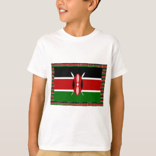 Keniaanse vlag: met miniatuur vlag Lijst Border Ar T-shirt