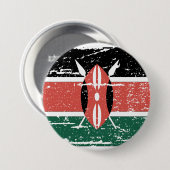 Keniaanse vlag Ronde Button 7,6 Cm (Voorkant /achterkant)