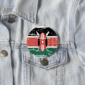 Keniaanse vlag Ronde Button 7,6 Cm (In situ)