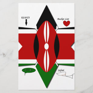 Keniaanse vlag Safari Design: Bucket List Briefpapier
