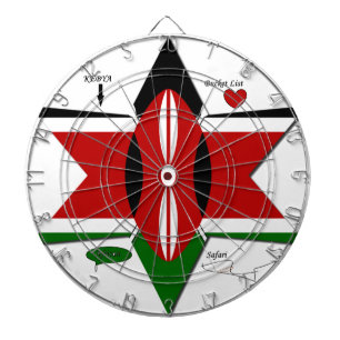 Keniaanse vlag Safari Design: Bucket List Dartbord