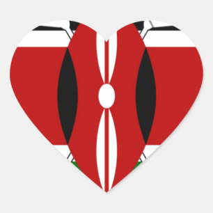 Keniaanse vlag Safari Design: Bucket List Hart Sticker