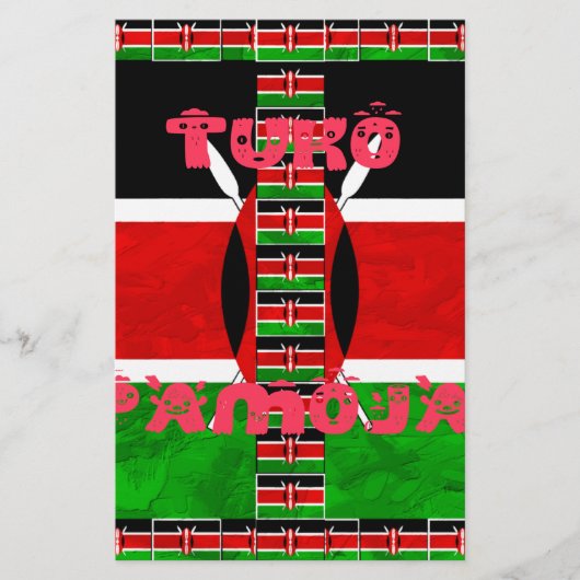 Keniaanse vlag: Tuko Pamoja - Unity Art Design Briefpapier (Voorkant)