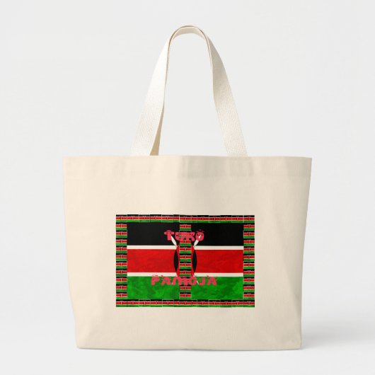 Keniaanse vlag: Tuko Pamoja - Unity Art Design Grote Tote Bag (Voorkant)