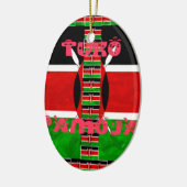Keniaanse vlag: Tuko Pamoja - Unity Art Design Keramisch Ornament (Links)