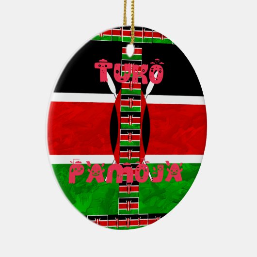 Keniaanse vlag: Tuko Pamoja - Unity Art Design Keramisch Ornament (Rechts)
