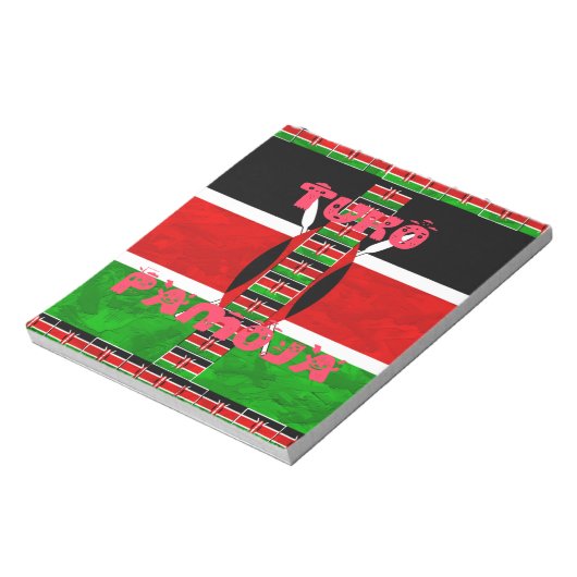 Keniaanse vlag: Tuko Pamoja - Unity Art Design Notitieblok (Gedraaid)