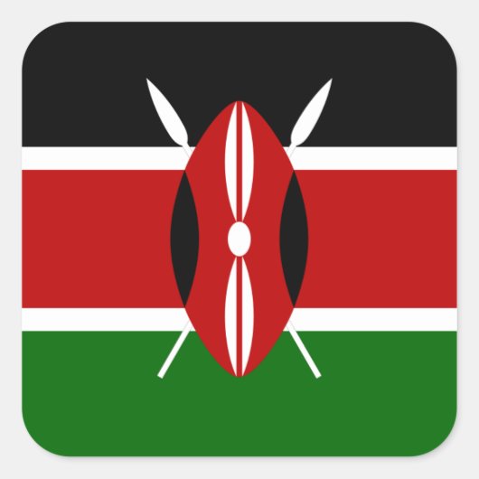 Keniaanse vlag, vlag van Kenia Vierkante Sticker (Voorkant)