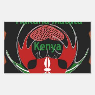 Keniaanse vlindervlag - Hakuna Matata Patriotic Rechthoekige Sticker