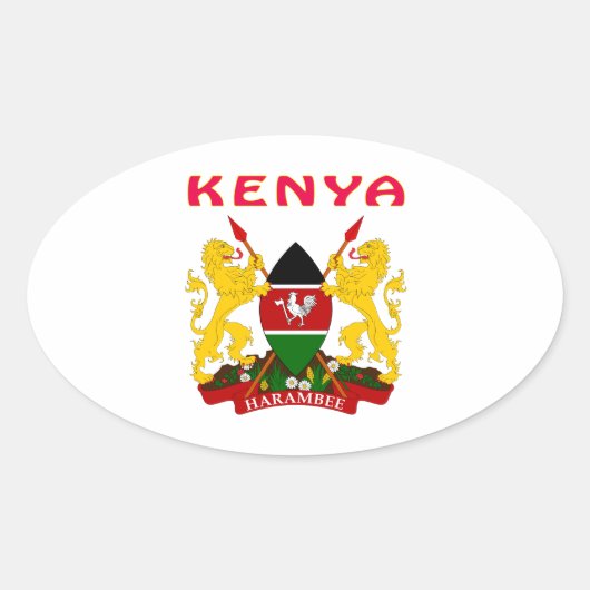 Keniaanse wapenstilstand ovale sticker (Voorkant)