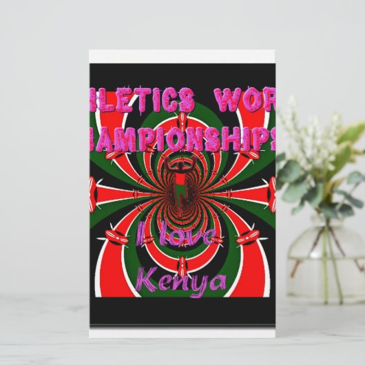 Keniaanse wereldkampioenschappen atletiek: wervele briefpapier (Staand voorkant)