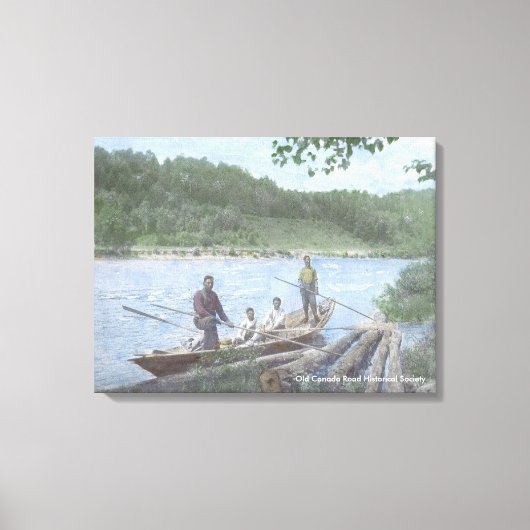 Kennebec River Drivers in een Bateau-Canvas Canvas Afdruk (Voorkant)