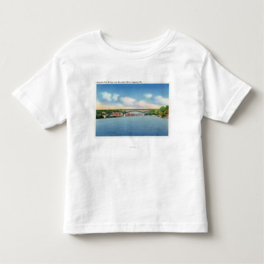 Kennebec Uitzicht van de Augusta Toll Bridge Kinder Shirts (Voorkant)