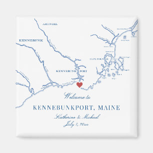 Kennebunkport Maine Kaart Huwelijksgunst Magneet