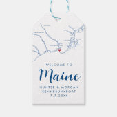 Kennebunkport Maine Minimale Moderne Marinebruilof Cadeaulabel (Voorkant)