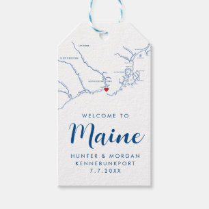 Kennebunkport Maine Minimale Moderne Marinebruilof Cadeaulabel
