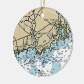 Kennebunkport Maine Nautical Chart Keramisch Ornament (Links)
