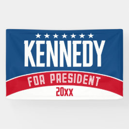 Kennedy 2024 - rood wit blauw eenvoudig modern spandoek