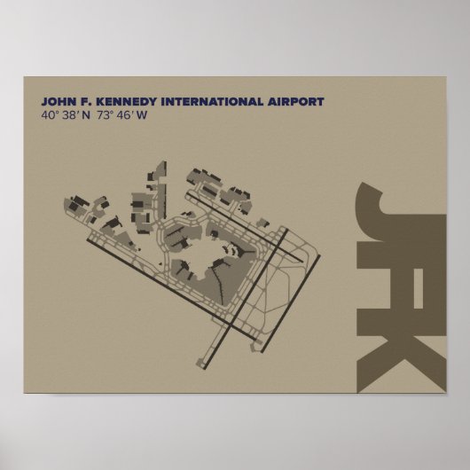 Kennedy Airport (JFK) Diagram Poster (Voorkant)