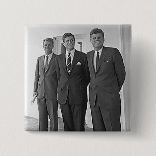 Kennedy Brothers, John, Ted, Robert Vierkante Button 5,1 Cm