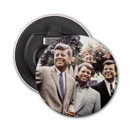 Kennedy Brothers, President John, Robert & Ted Button Flesopener (Voorkant)