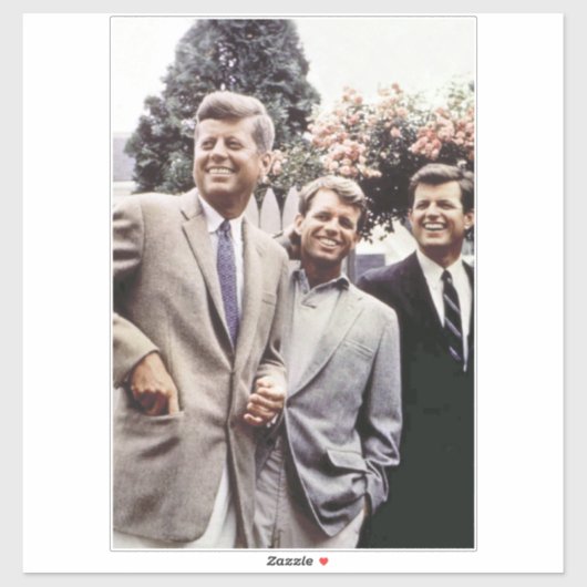 Kennedy Brothers, President John, Robert & Ted Sticker (Vel)