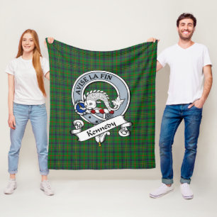 Kennedy Clan Badge Schotse Ruit Plaid Fleece Deken