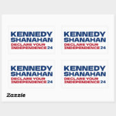 Kennedy en Shanahan 2024 Slogan Pin Button Rechthoekige Sticker (Vel)