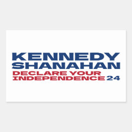 Kennedy en Shanahan 2024 Slogan Pin Button Rechthoekige Sticker