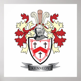 Kennedy Family Crest Coat of Arms Poster