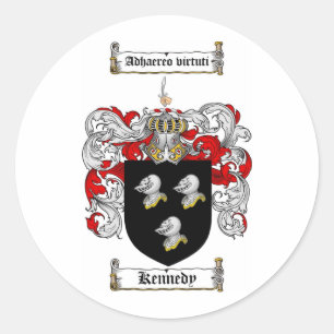 KENNEDY FAMILY CREST - KENNEDY COAT OF ARMS RONDE STICKER