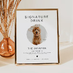 KENNEDY Minimalist 1 Photo Pet Signature Boire Po<br><div class="desc">Ce panneau de boisson signature dispose d'une fente photo et d'un design moderne minimaliste. Modifiez facilement la police et la couleur arrière - plan pour correspondre à votre événement. Ce panneau est parfait pour ajouter une photo de la mariée et du marié, des enfants, ou votre animal de compagnie préféré....</div>