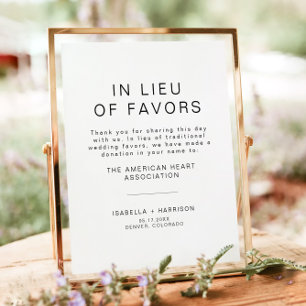 KENNEDY Modern in Lieu Favors Wedding Poster
