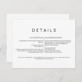 KENNEDY Modern Minimalist - Carte Mariage Détails (Devant / Derrière)