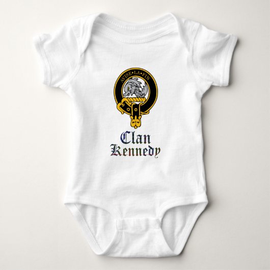 Kennedy scottish crest en tartan clan name romper (Voorkant)