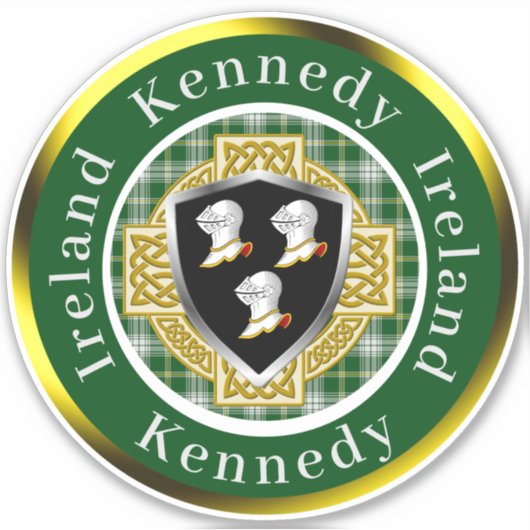 Kennedy Shield & Celtic Cross gepersonaliseerd Sticker (Voorkant)